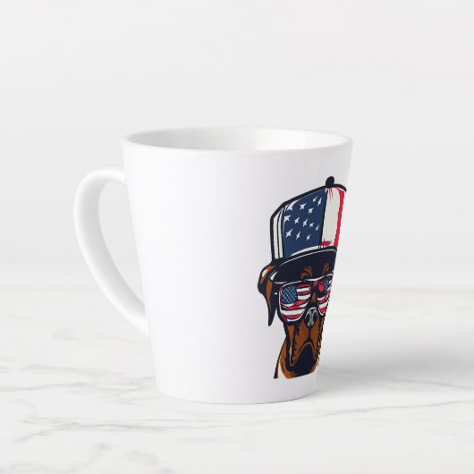 Boxer Dog 4 juli Latte Mok (Linkerhoek)