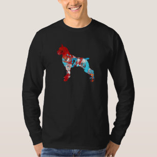 Boxer Dog Abstract schilderen kleurrijk T-shirt