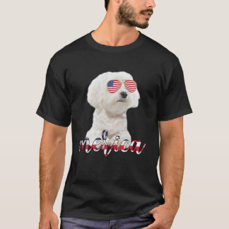 Boxer Dog American USA Flag Merica 4e juli Dog T-shirt
