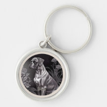 Boxer Dog Art Metal Sleutelhanger