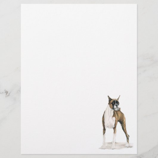 Boxer Dog Art Stationery Letter Head (Voorkant)