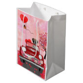 Boxer Dog-auto met hart Valentijnse Medium Cadeauzakje (Voorkant Gekanteld)