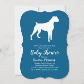 Boxer Dog Baby shower Blue Boy Kaart (Voorkant)