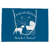 Boxer Dog Baby shower Groot Cadeauzakje (Achterkant)