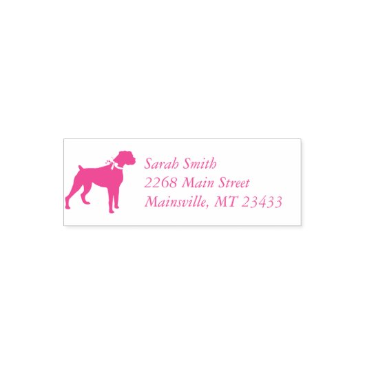 Boxer Dog Baby shower Puppy Pink Girl Zelfinktende Stempel (Design)
