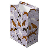Boxer Dog Bones and Paws Medium Gift Bag Cadeauzakje (Voorkant Gekanteld)