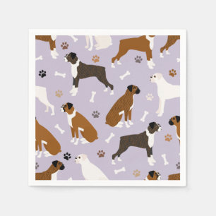 Boxer Dog Botten en Paws Napkins Servet