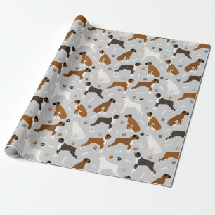 Boxer Dog Botten en poten Cadeaupapier