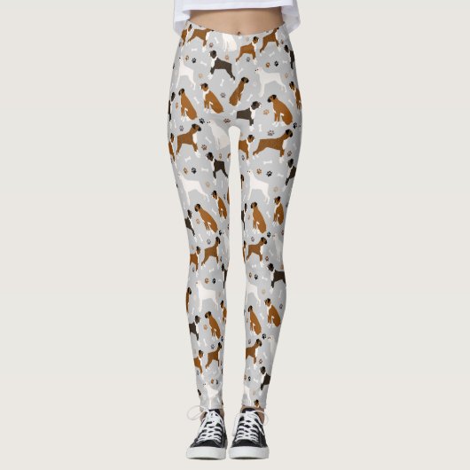 Boxer Dog Botten en poten Leggings (Voorkant)