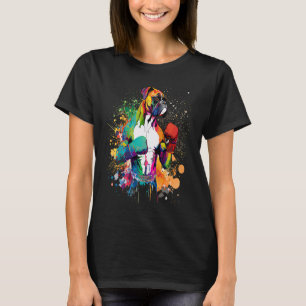 Boxer Dog Boxing Ghandschoenen Fitness Past Colorf T-shirt