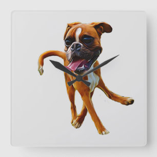 Boxer Dog Caricature Wall klok