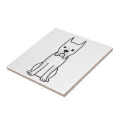 Boxer Dog Cartoon Tegeltje (Zijkant)