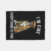 Boxer Dog Christmas I'm Fine Everything Is Fine  Fleece Deken (Voorkant (Horizontaal))
