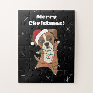 Boxer Dog Christmas Snow Winter Animals Dogs Legpuzzel