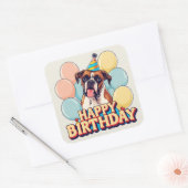 Boxer Dog Colorful Vierkante Sticker (Envelop)