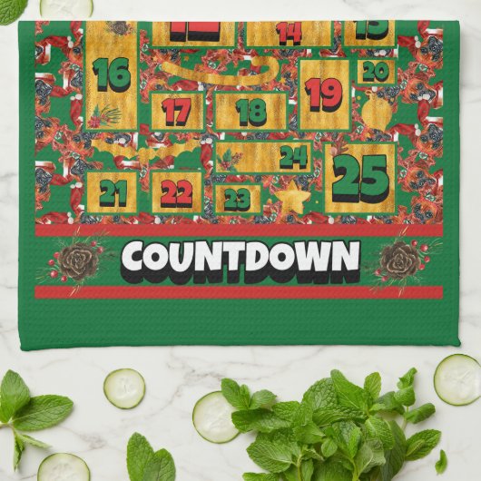 Boxer Dog Counting Kerstmis Advent Calendar Theedoek (Gevouwen)