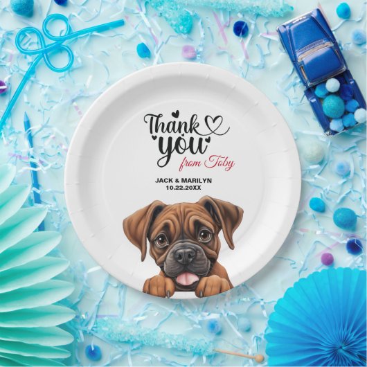 Boxer Dog Dank u Papieren Bordje (Feest)