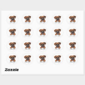 Boxer Dog Dank u Ronde Sticker (Vel)