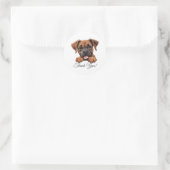 Boxer Dog Dank u Ronde Sticker (Tas)