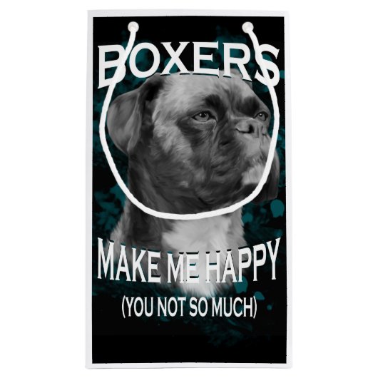 Boxer Dog Dierenvrienden Art Text Klein Cadeauzakje (Achterkant)