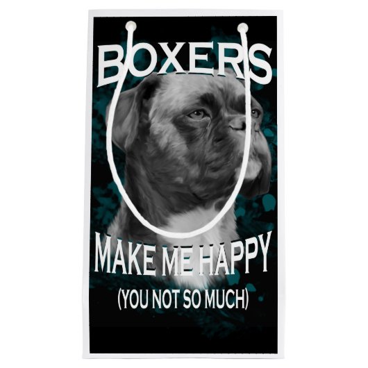 Boxer Dog Dierenvrienden Art Text Klein Cadeauzakje (Voorkant)