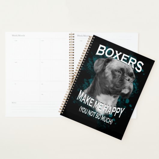 Boxer Dog Dierenvrienden Art Text Planner (Display)