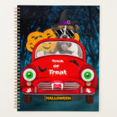 Boxer Dog Driving Car Scary Halloween Planner (Voorkant)