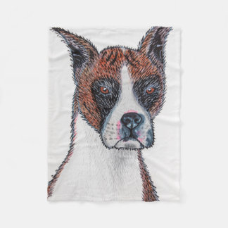 Boxer dog fleece blanket  deken