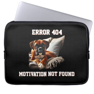 Boxer Dog Fout 404 Motivatie niet gevonden Laptop Sleeve