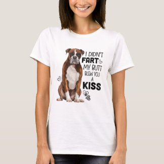 Boxer dog Funny, ik heb niet met m'n buik gesprong T-shirt