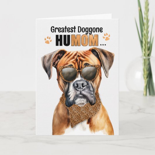 Boxer Dog Greatest HuMOM Moederdag Feestdagen Kaart (Voorkant)