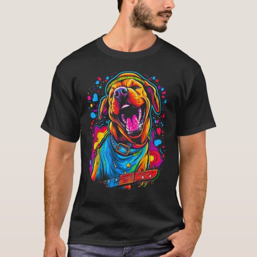 Boxer Dog Guitar T-shirt (Voorkant)