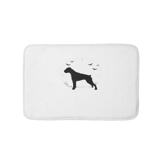 Boxer Dog - Halloween Moon Silhouette Classic T-SH Badmat (Voorkant)