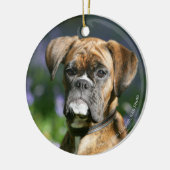 Boxer Dog Headshot Keramisch Ornament (Links)