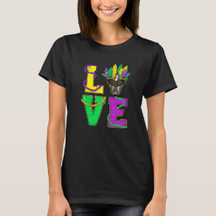 Boxer Dog I Love Puppy Mardi Gras Mannen Women Kin T-shirt