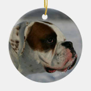 Boxer Dog in de sneeuw Keramisch Ornament