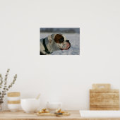 Boxer Dog in de sneeuw Poster (Keuken)