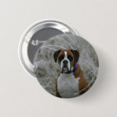 Boxer Dog in de vorst Ronde Button 5,7 Cm (Voorkant /achterkant)