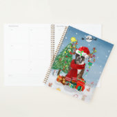 Boxer Dog in sneeuw met kerstcadeaus Planner (Display)