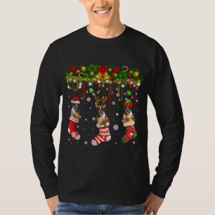 Boxer Dog in Sock Xmas Reindeer Santa ELF Dog Paja T-shirt