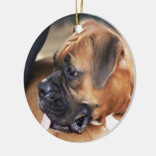 Boxer Dog Keramisch Ornament (Links)