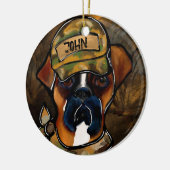 Boxer Dog Keramisch Ornament (Links)