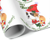 Boxer Dog Kerstmis Cadeaupapier (Rol Hoek)