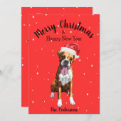 Boxer Dog Kerstmis Feestdagenkaart (Voorkant / Achterkant)