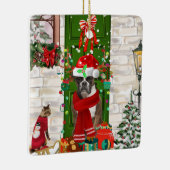 Boxer Dog Kerstmis Keramisch Ornament (Rechts)