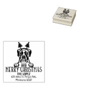 Boxer Dog Kerstmis retour adres Rubberstempel (Gestempeld)