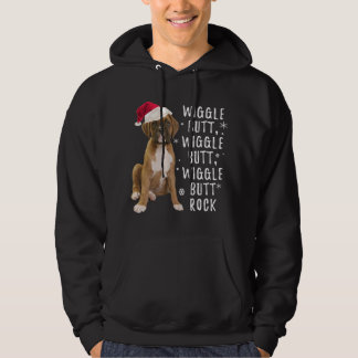 Boxer Dog Kerstmis - Wiggle Butt Rock Hoodie