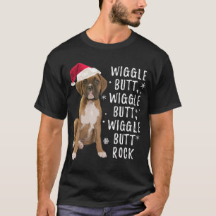 Boxer Dog Kerstmis - Wiggle Butt Rock T-shirt