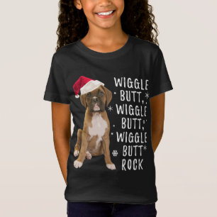 Boxer Dog Kerstmis - Wiggle Butt Rock T-shirt