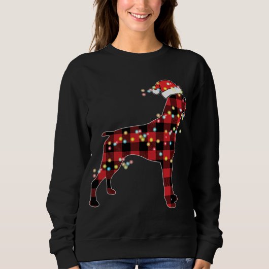 Boxer Dog kerstrood met buffelpyjama's Trui (Voorkant)